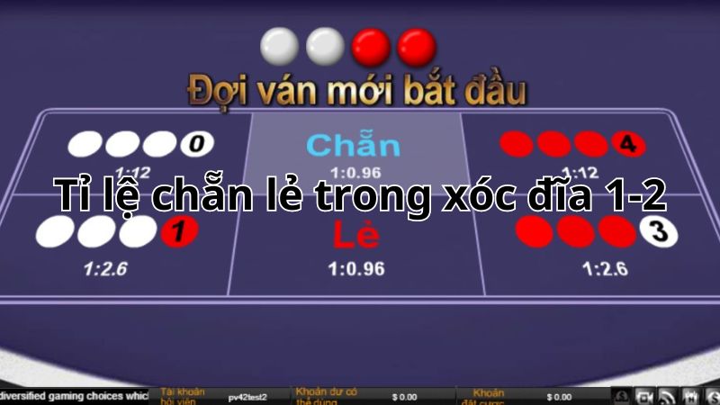 Tỉ lệ chẵn lẻ trong xóc đĩa 1-2